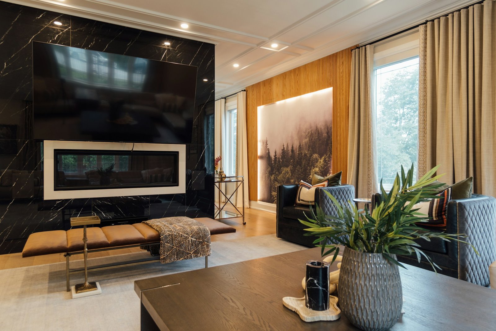 Kamin im Wohnzimmer ohne Nutzung